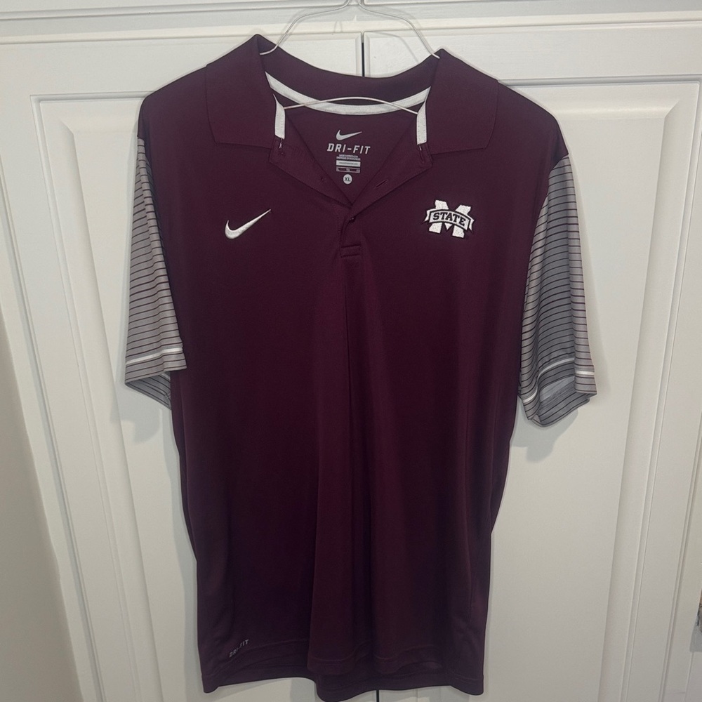 Nike Maroon Dri-FIT Men's MSU polo Shirt